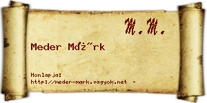 Meder Márk névjegykártya
